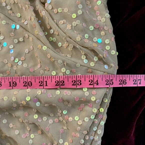 Brand New ASOS Curve beige Sequin Midi Wrap Dress, Size 22 - Picture 6 of 12